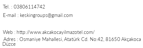 Ylmaz Otel Akakoca telefon numaralar, faks, e-mail, posta adresi ve iletiim bilgileri